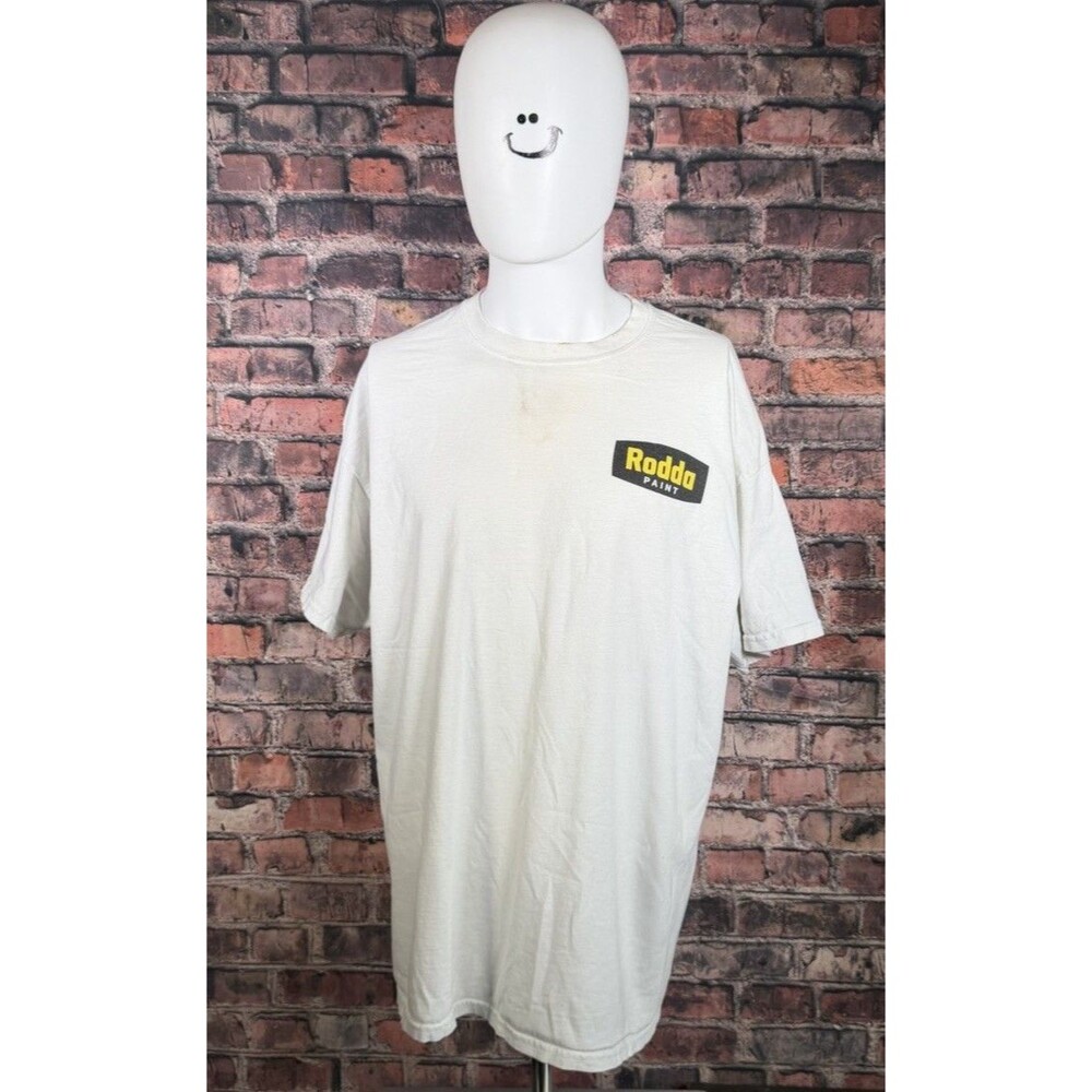 Gildan Ultra Cotton Rodda Paint Graphic Logo Crew Neck T-Shirt White Men XL